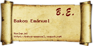 Bakos Emánuel névjegykártya